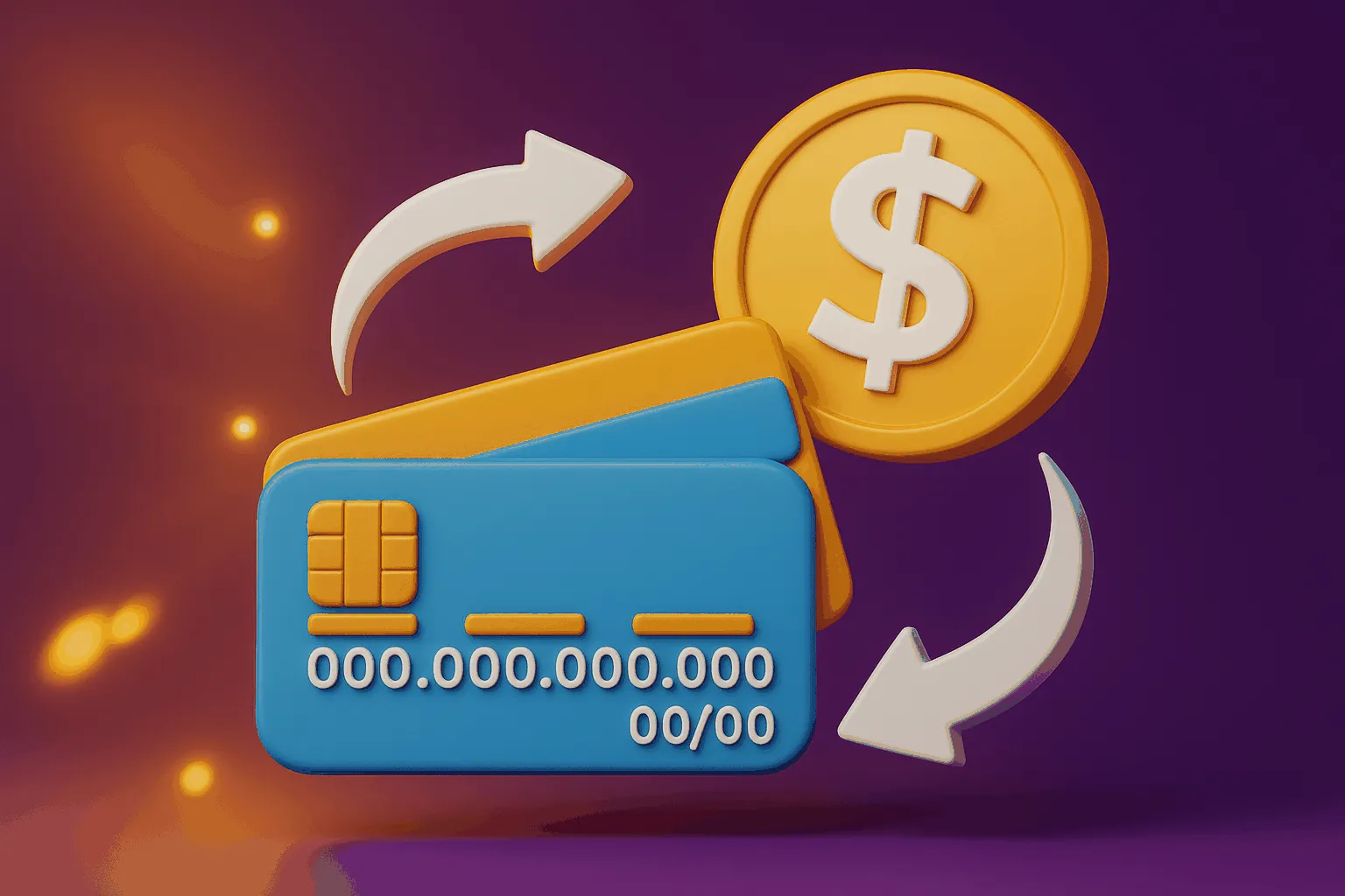 Zahlung mit Karte im Online Casino 3D-Symbol mit Kreditkarten